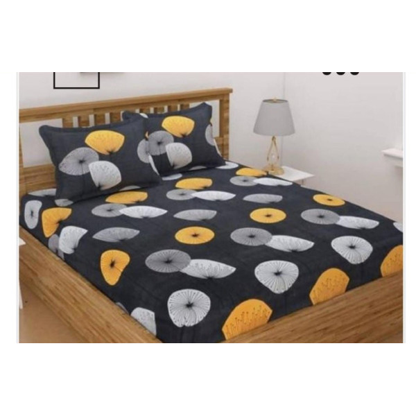 Dropship Multi Color Super Soft Glace Cotton Bedsheeet With Two Pillow Cover