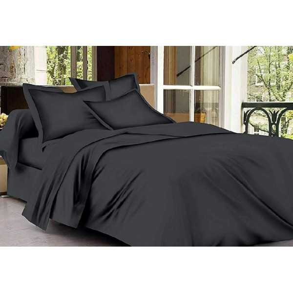 Dropship Multi Color Plain Satin Double Bedsheet With Two Pillow Cover