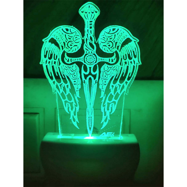 Dropship Wing Sward Multi Color Changing AC Adapter Night Lamp