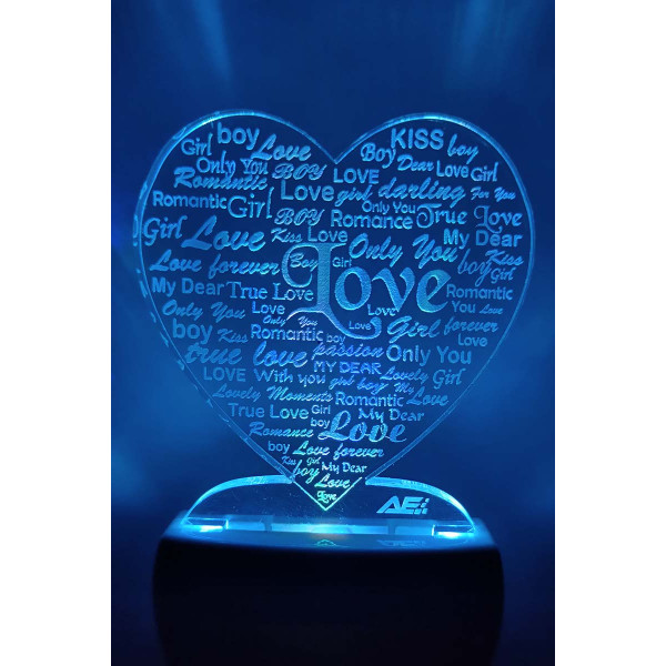 Dropship Love Forever Multi Color Changing AC Adapter Night Lamp