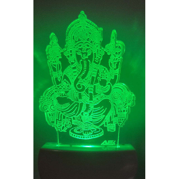 Dropship Lord Ganesha Multi Color Changing AC Adapter Night Lamp