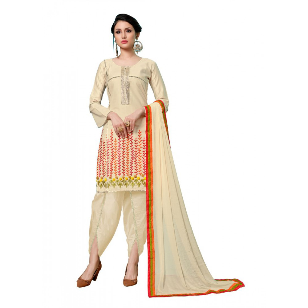 Dropship Women's Jam Cotton Unstitched Salwar-Suit Material With Dupatta (Snadel, 2-2.5mtrs)