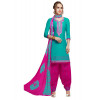 Dropship Women's Pure Cotton Unstitched Salwar-Suit Material With Dupatta (Green, 2-2.5mtrs)