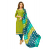 Dropship Women's Cotton Jacquard Unstitched Salwar-Suit Material With Dupatta (Green, 2 Mtr)