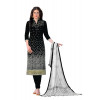 Dropship Women's Cotton Unstitched Salwar-Suit Material With Dupatta (Black, 2.20 Mtr)