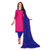 Dropship Women's Glaze Cotton Unstitched Salwar-Suit Material With Dupatta (Pink, 2 Mtr)