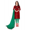 Dropship Women's Glaze Cotton Unstitched Salwar-Suit Material With Dupatta (Maroon, 2 Mtr)
