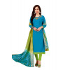 Dropship Women's Slub Cotton Unstitched Salwar-Suit Material With Dupatta (Sky Blue, 2 Mtr)