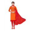 Dropship Women's Modal Silk Unstitched Salwar-Suit Material With Dupatta (Orange, 2 Mtr)