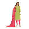 Dropship Women's Banarasi Jacquard Unstitched Salwar-Suit Material With Dupatta (Green, 2 Mtr)