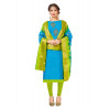 Dropship Women's South Slub Cotton Unstitched Salwar-Suit Material With Dupatta (Sky Blue, 2 Mtr)