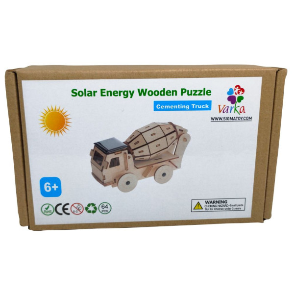 Dropship Solar Energy Wooden Puzzle-Cementing Truck