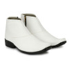 Dropship Men's White Color Leatherette Material  Casual Boots