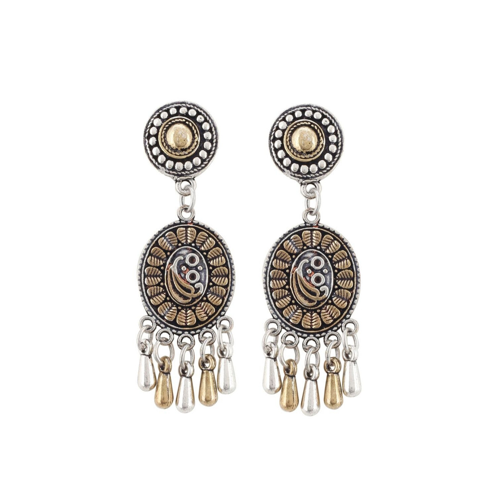 Dropship Women's Silver Plated Hook Dangler Hanging Earrings-Gold