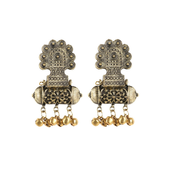 Dropship Women's Gold Plated Hook Dangler Hanging Afgani Earrings-Gold