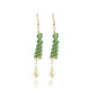 Dropship Women's Alloy Hook Dangler Hanging Earrings-Green