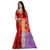 Dropship Women's Banarasi Silk Saree With Blouse (Red, 5-6 Mtrs)
