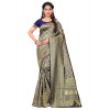 Dropship Women's Banarasi silk Saree with Blouse (Navy blue, 5-6mtr)
