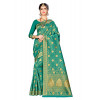 Dropship Women's Banarasi silk Saree with Blouse (Green, 5-6mtr)
