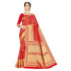Dropship Women's Banarasi silk Saree with Blouse (Red, 5-6mtr)