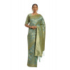 Dropship Women's Banarasi silk Saree with Blouse (Sky blue, 5-6mtr)