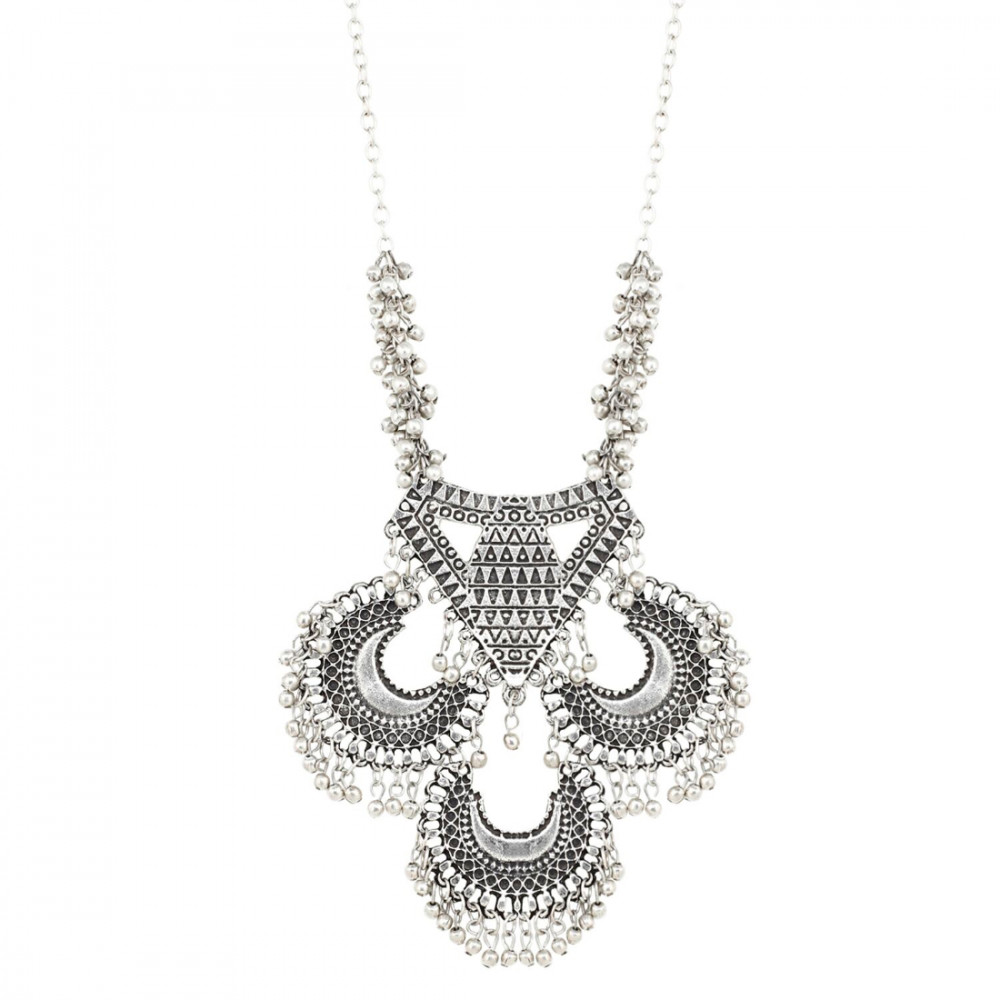 Dropship Designer Boho Tribal Gypsy Silver Necklace