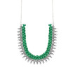 Dropship Designer Green Silk Thread German Silver Necklace Set