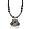 Dropship High Finished Black Beads and Oxidized Silver Pendant Designer Necklace