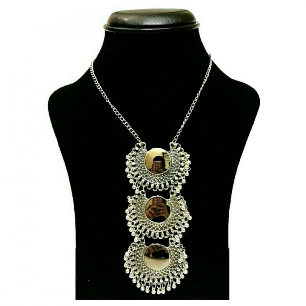 Dropship Designer Oxidized Silver Afgani Necklace