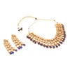 Dropship Elegant Finish Gold Plated Blue Kundan Necklace Set