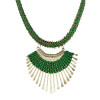 Dropship Designer Metal and Green Thread Necklace