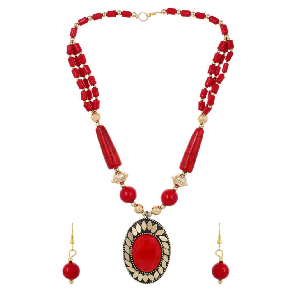 Dropship Tibetan Style Handmade Beaded Fashion Necklace with Earrings Set