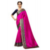 Dropship Women's Zoya Silk Saree with Blouse (Pink,5-6 mtrs)