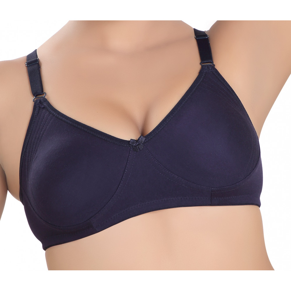 Dropship Side Support Non Padded Wire Free Regular Coverage-Navy Blue