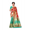 Dropship Women's Jacquard Silk Saree With Blouse (Green,6-3 Mtrs)